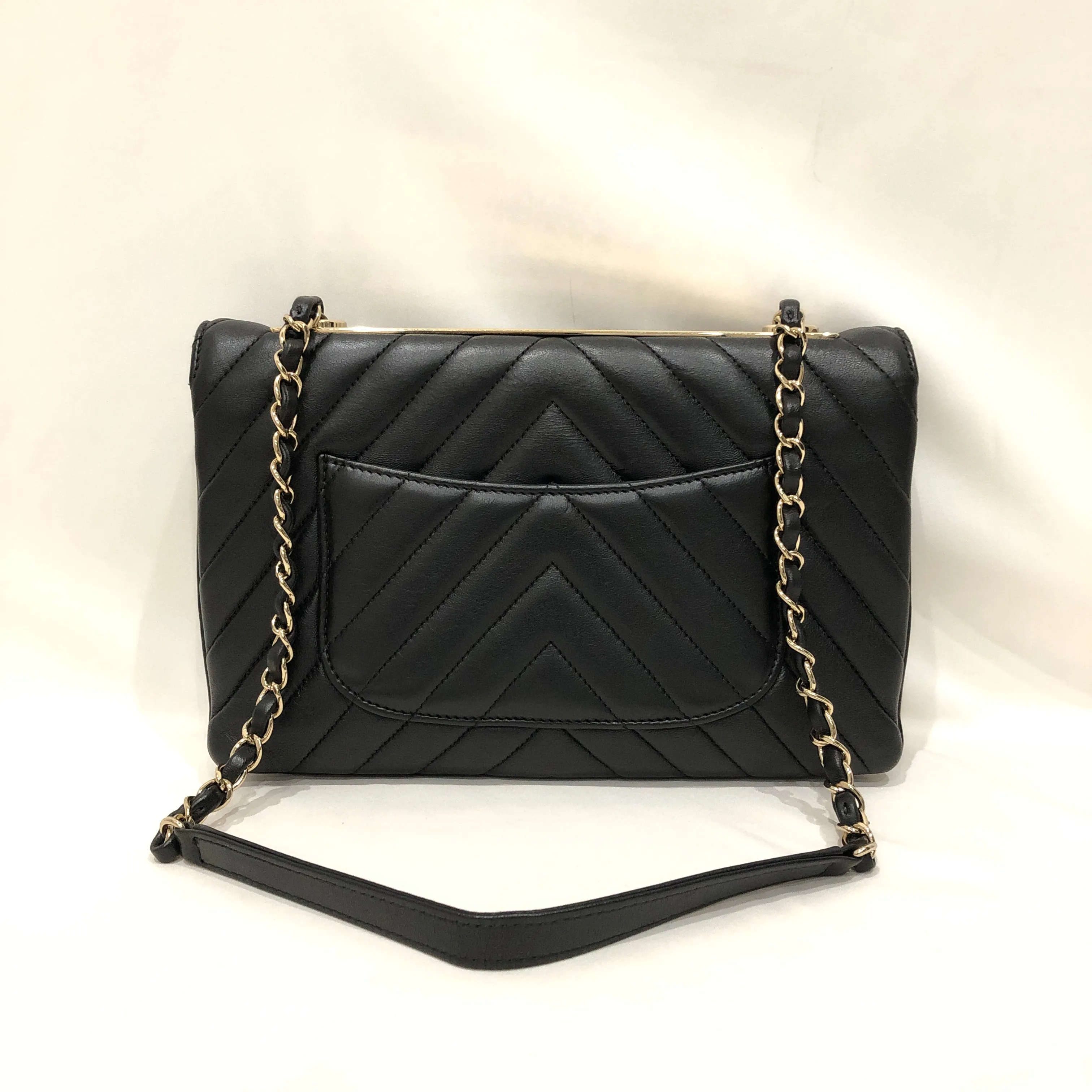 Chanel Black Leather Small Trendy CC Flap Shoulder Bag Sku# 83282