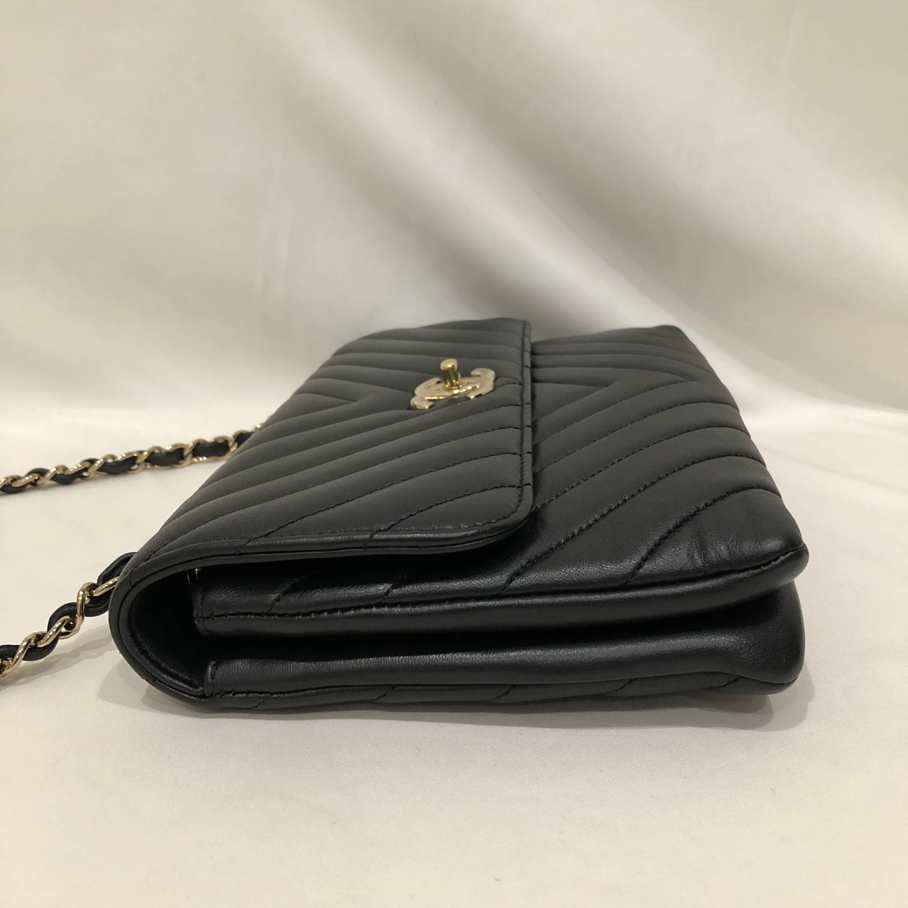 Chanel Black Leather Small Trendy CC Flap Shoulder Bag Sku# 83282