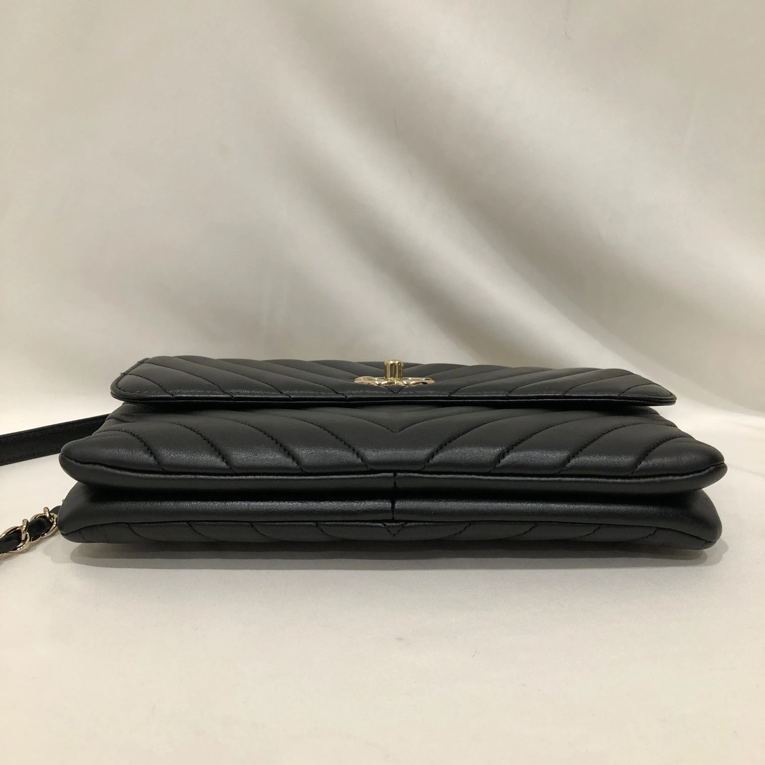 Chanel Black Leather Small Trendy CC Flap Shoulder Bag Sku# 83282