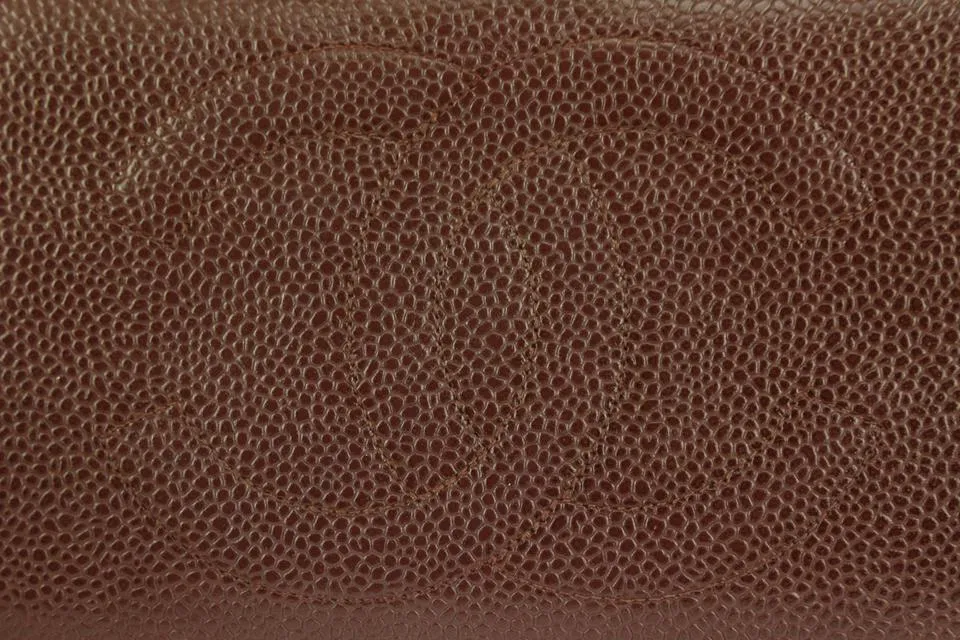 Chanel Bordeaux Caviar Leather CC Logo Long Wallet 105c18