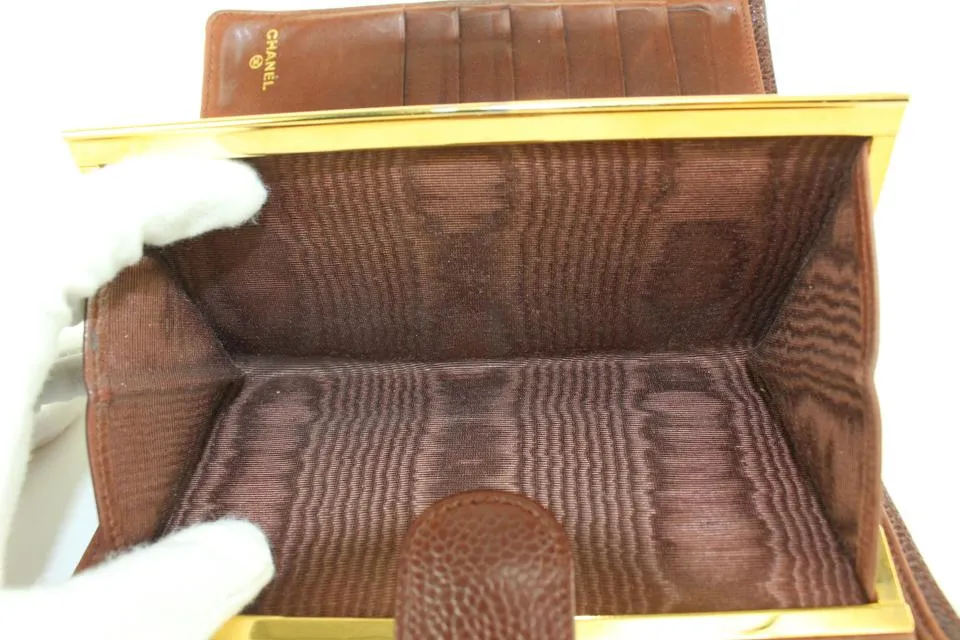 Chanel Bordeaux Caviar Leather CC Logo Long Wallet 105c18