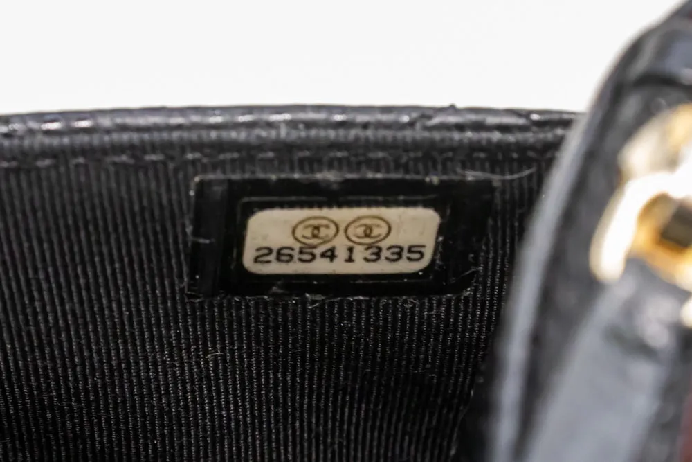 CHANEL Caviar Wallet On Chain WOC Black Shoulder Bag Crossbody n45
