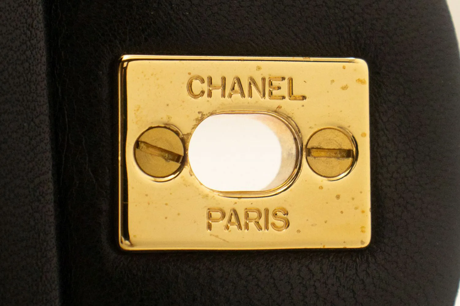CHANEL Classic Double Flap 10" Chain Shoulder Bag Black Lambskin n89