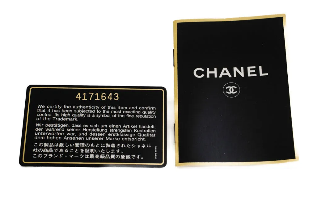 CHANEL Classic Double Flap 10" Chain Shoulder Bag Black Lambskin n89