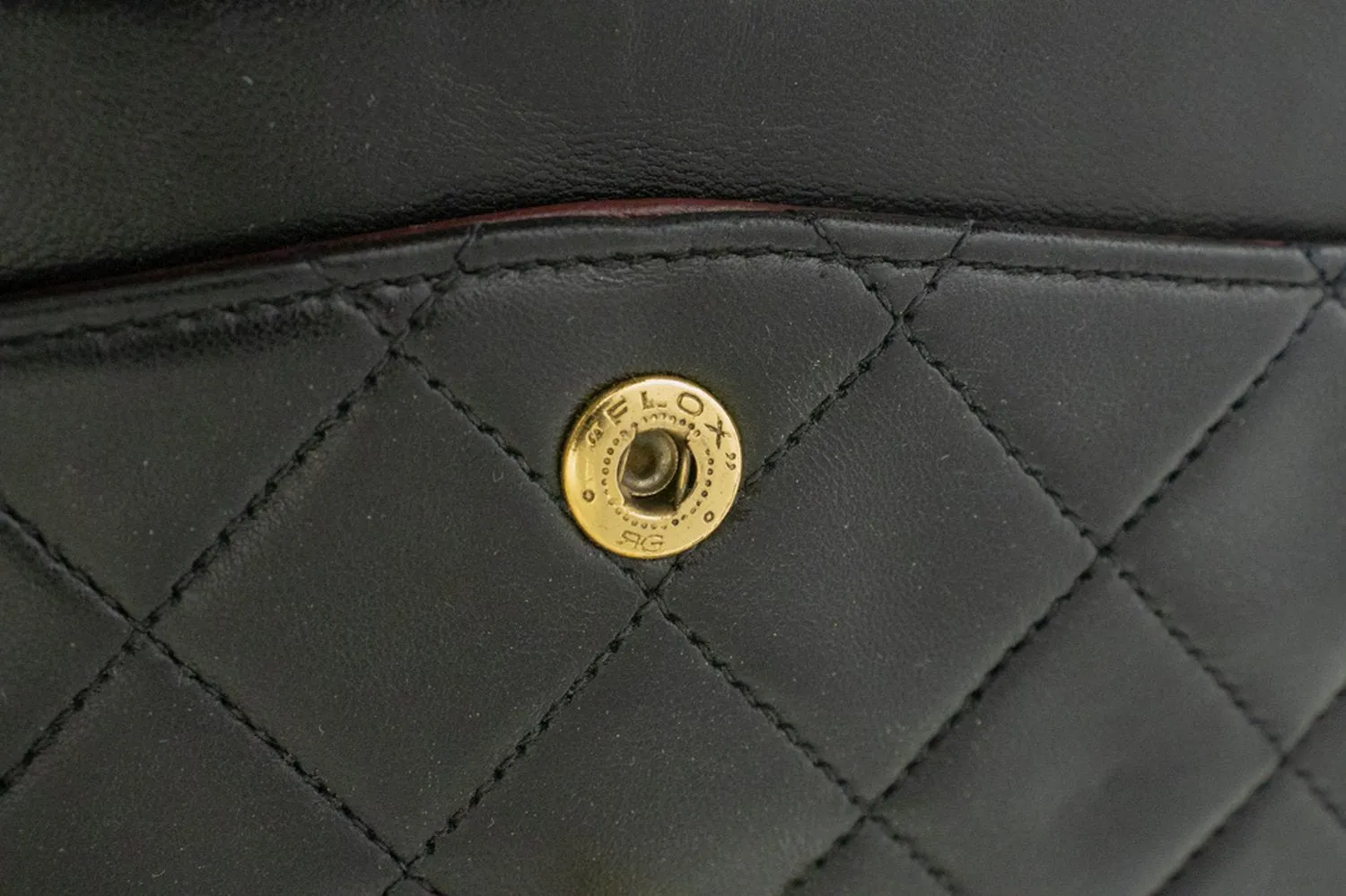 CHANEL Classic Double Flap 9" Chain Shoulder Bag Black Lambskin m31