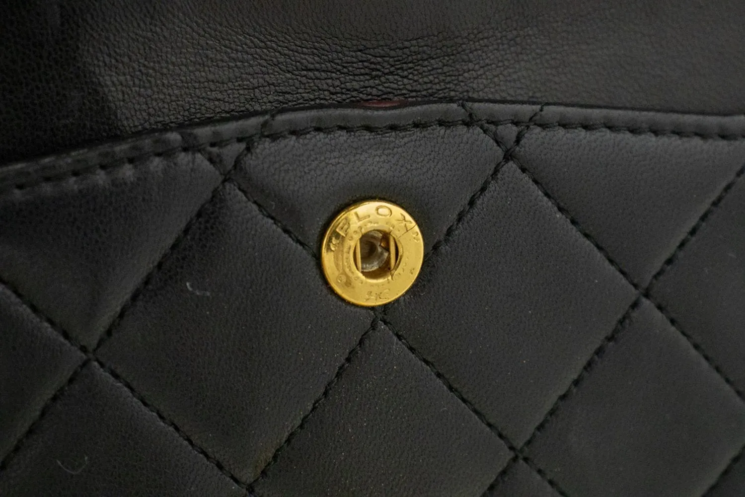 CHANEL Classic Double Flap 9" Chain Shoulder Bag Black Lambskin n08