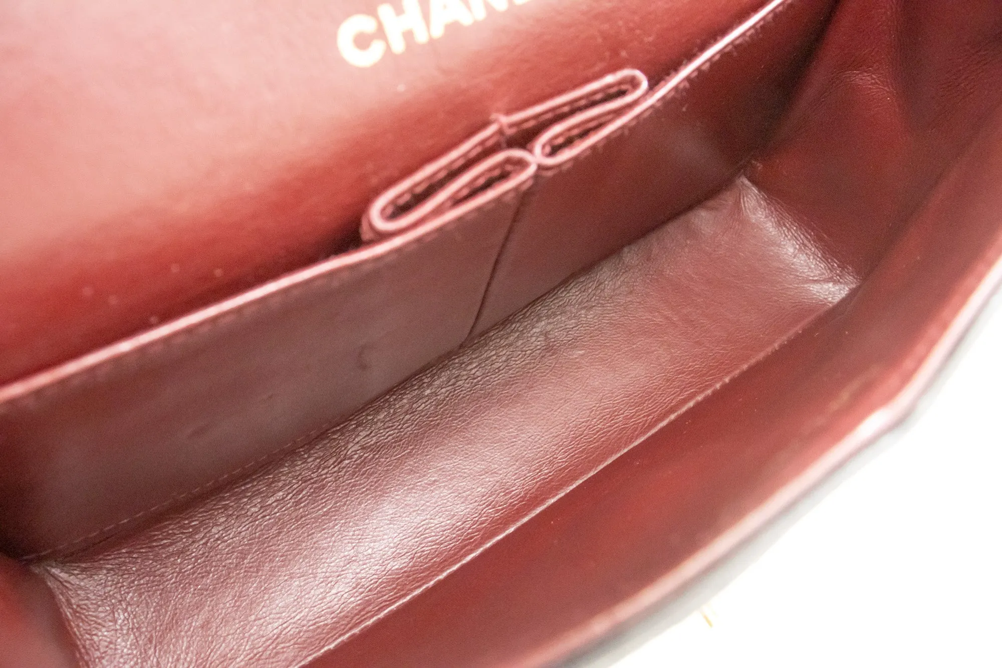 CHANEL Classic Double Flap 9" Chain Shoulder Bag Black Lambskin n08