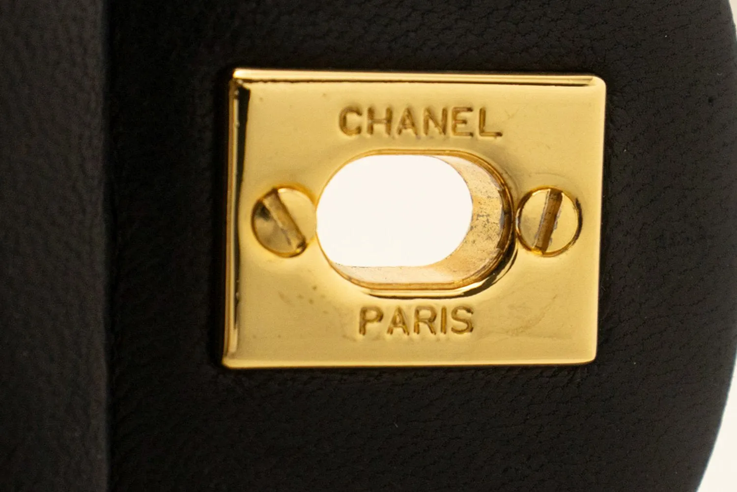 CHANEL Classic Double Flap 9" Chain Shoulder Bag Black Lambskin n08