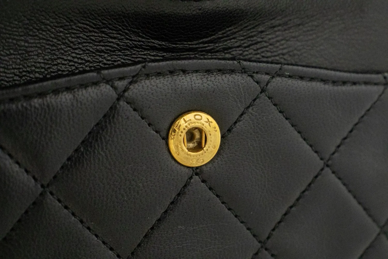 CHANEL Classic Double Flap 9" Chain Shoulder Bag Black Lambskin n86