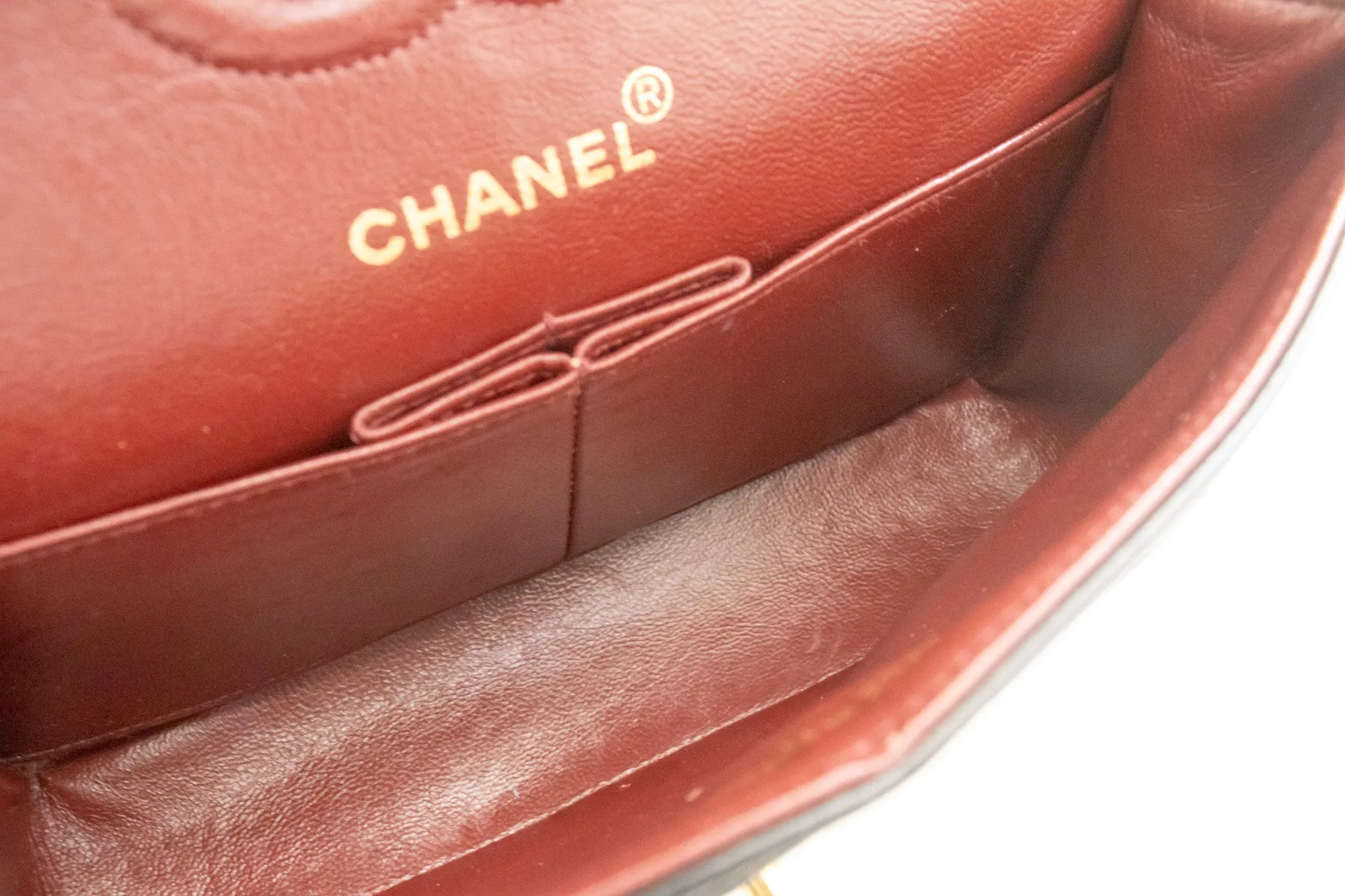 CHANEL Classic Double Flap 9" Chain Shoulder Bag Black Lambskin n86