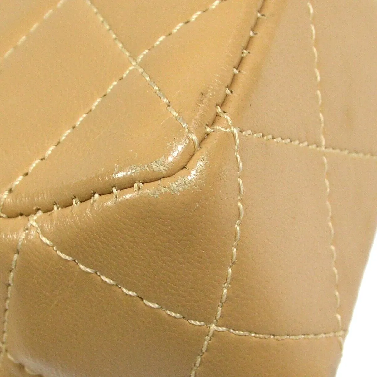 Chanel Paris Limited Single Chain Shoulder Bag Beige Lambskin 0639695 88909