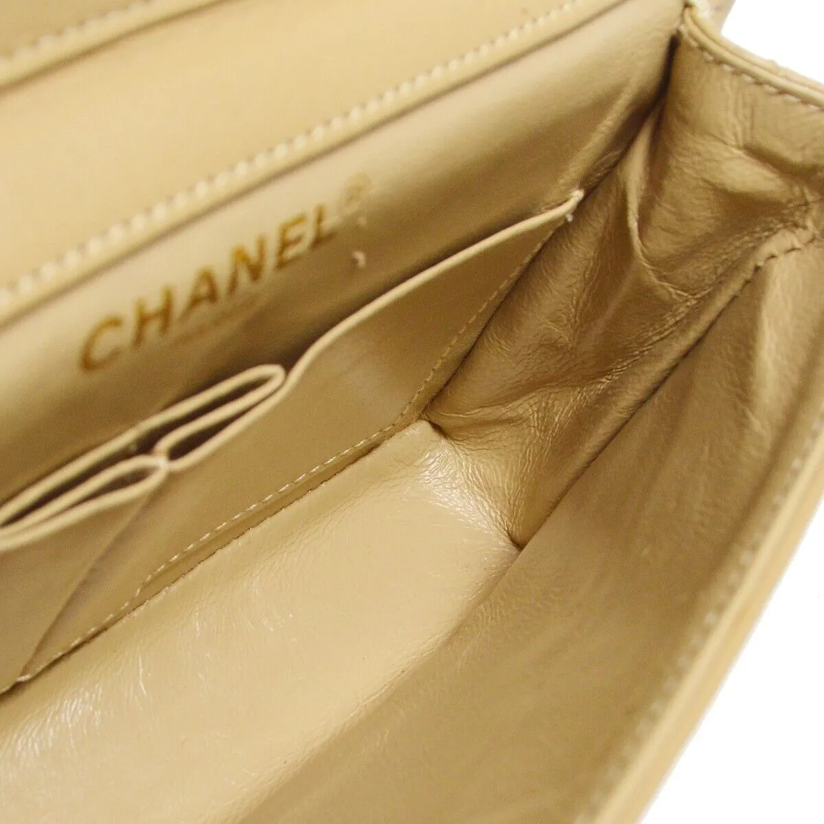 Chanel Paris Limited Single Chain Shoulder Bag Beige Lambskin 0639695 88909