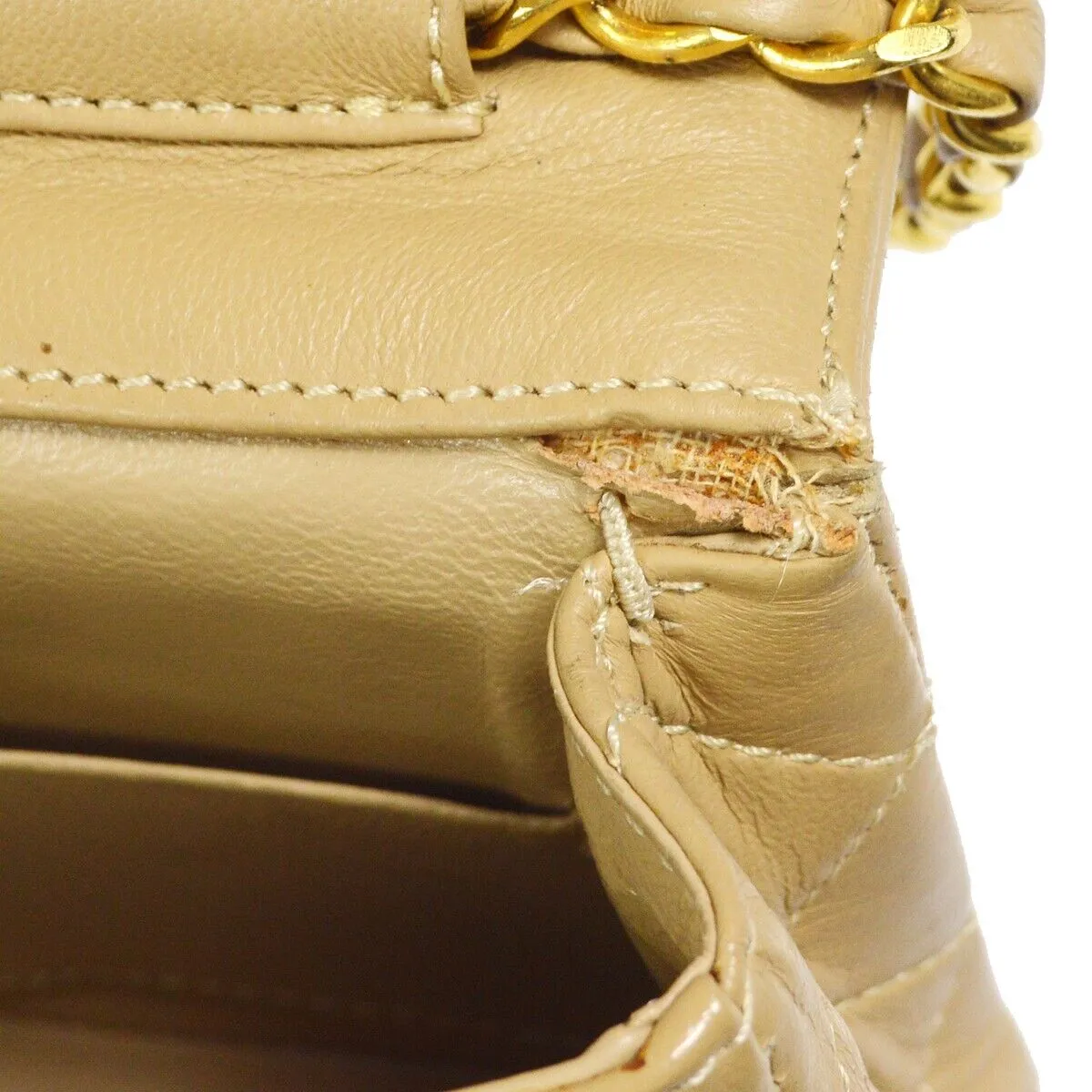Chanel Paris Limited Single Chain Shoulder Bag Beige Lambskin 0639695 88909