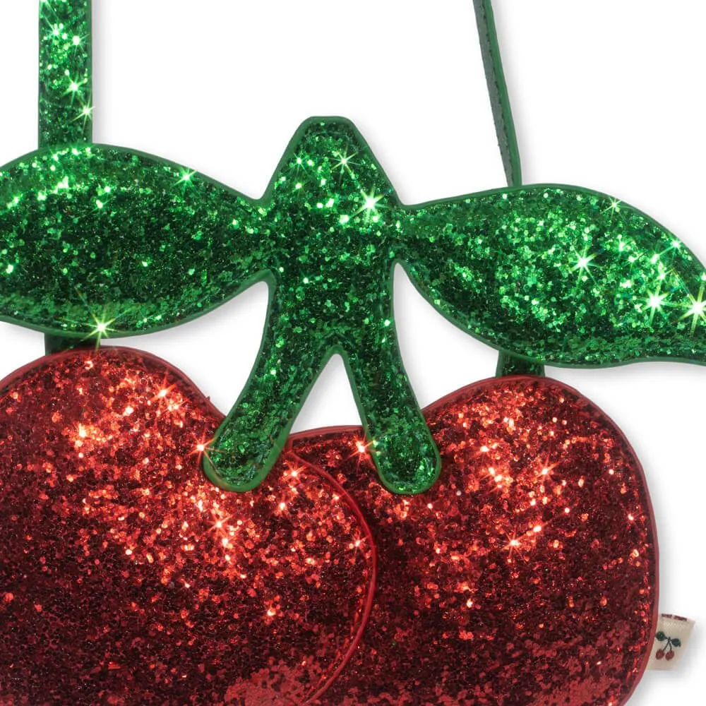 Cherry Wallet Bag - Glitzer-Tasche in Kirschoptik