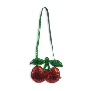 Cherry Wallet Bag - Glitzer-Tasche in Kirschoptik
