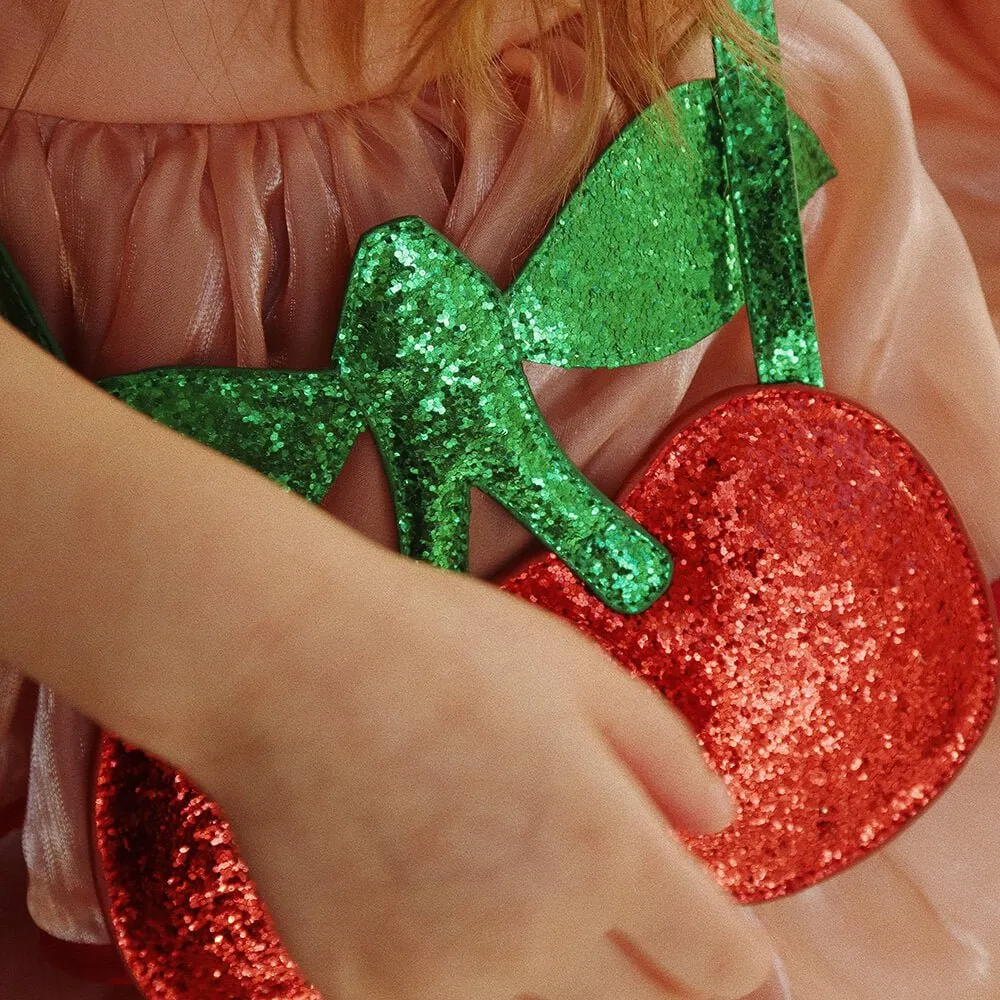 Cherry Wallet Bag - Glitzer-Tasche in Kirschoptik