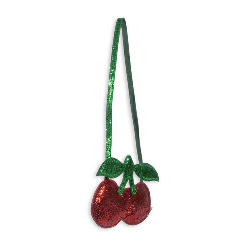 Cherry Wallet Bag - Glitzer-Tasche in Kirschoptik