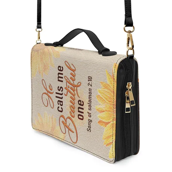 Christianartbag Bible Cover - He Calls Me Beautiful One - Personalized Bible Cover - Bible Cover For Women - CABBBCV02020823.