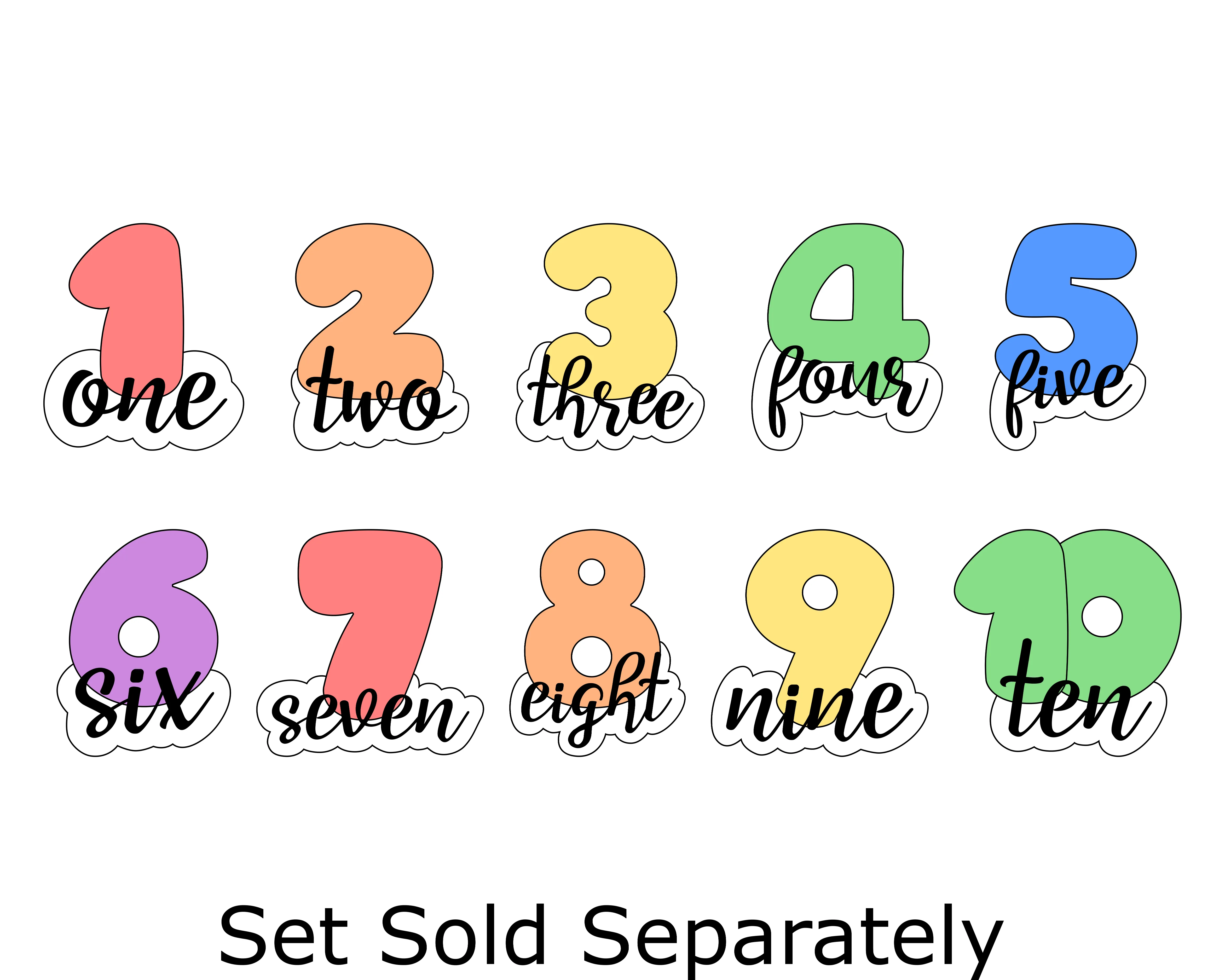 Chubby Number 10 with Script Outline Cookie Cutter