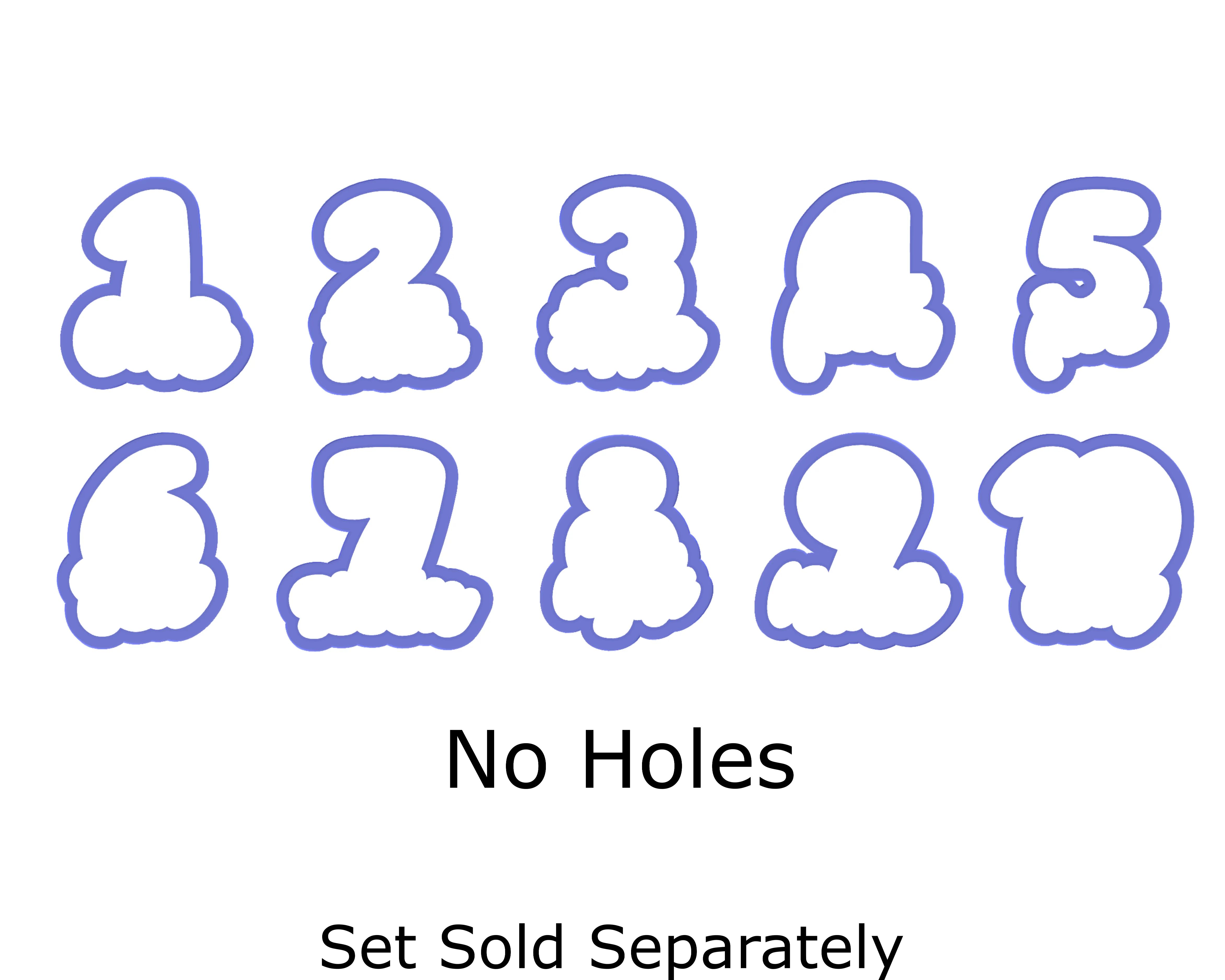 Chubby Number 10 with Script Outline Cookie Cutter