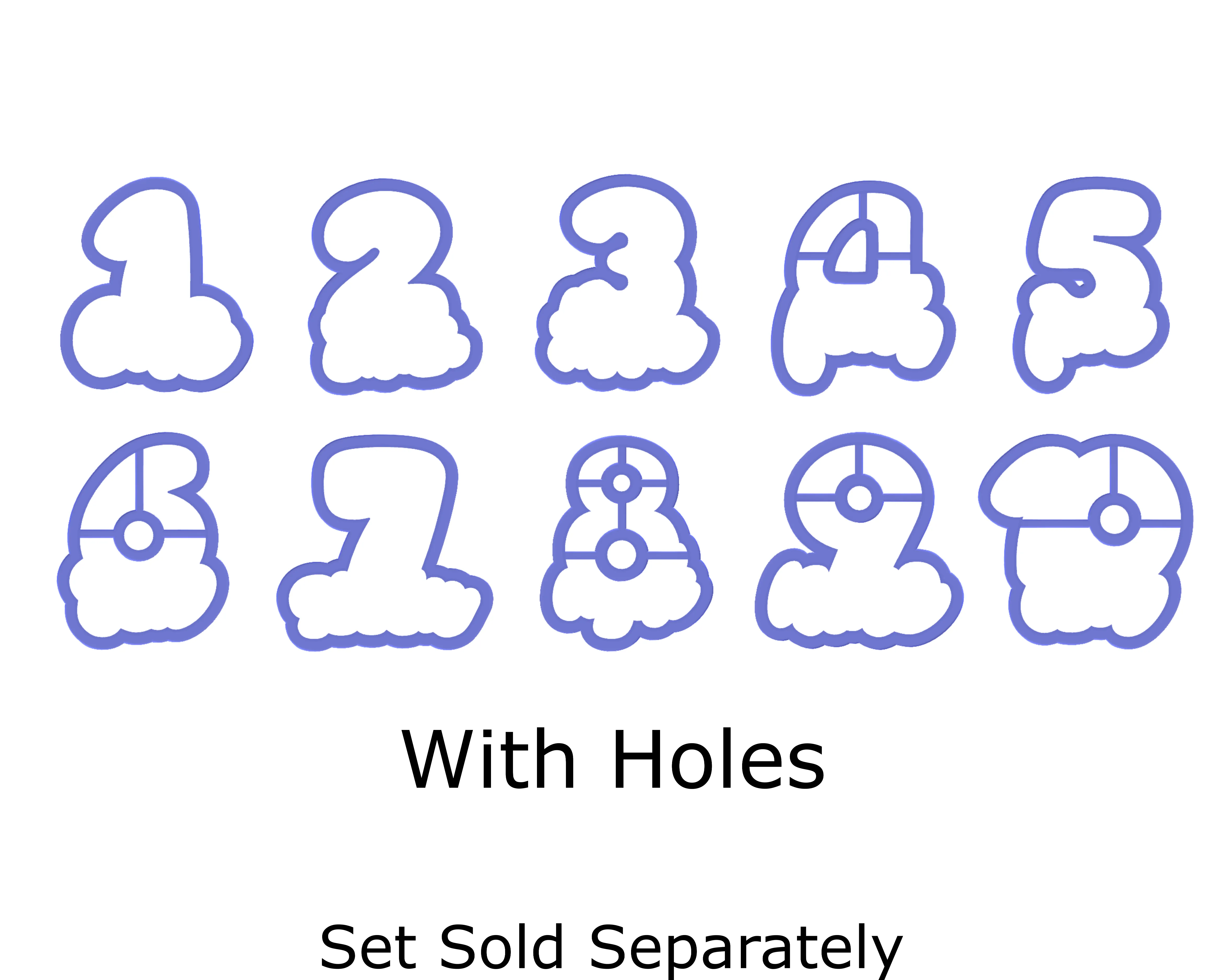 Chubby Number 10 with Script Outline Cookie Cutter