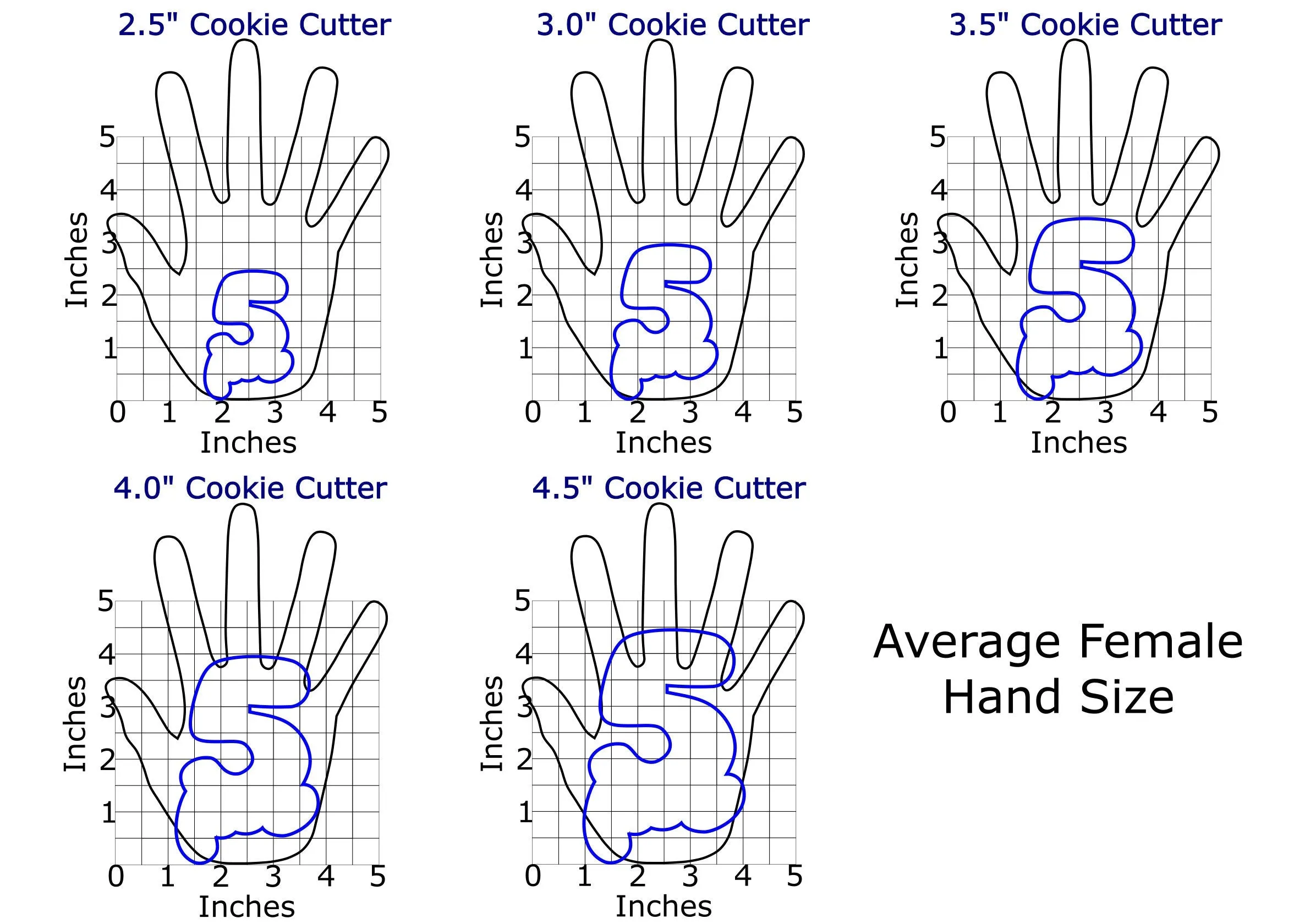 Chubby Number 5 with Script Outline Cookie Cutter