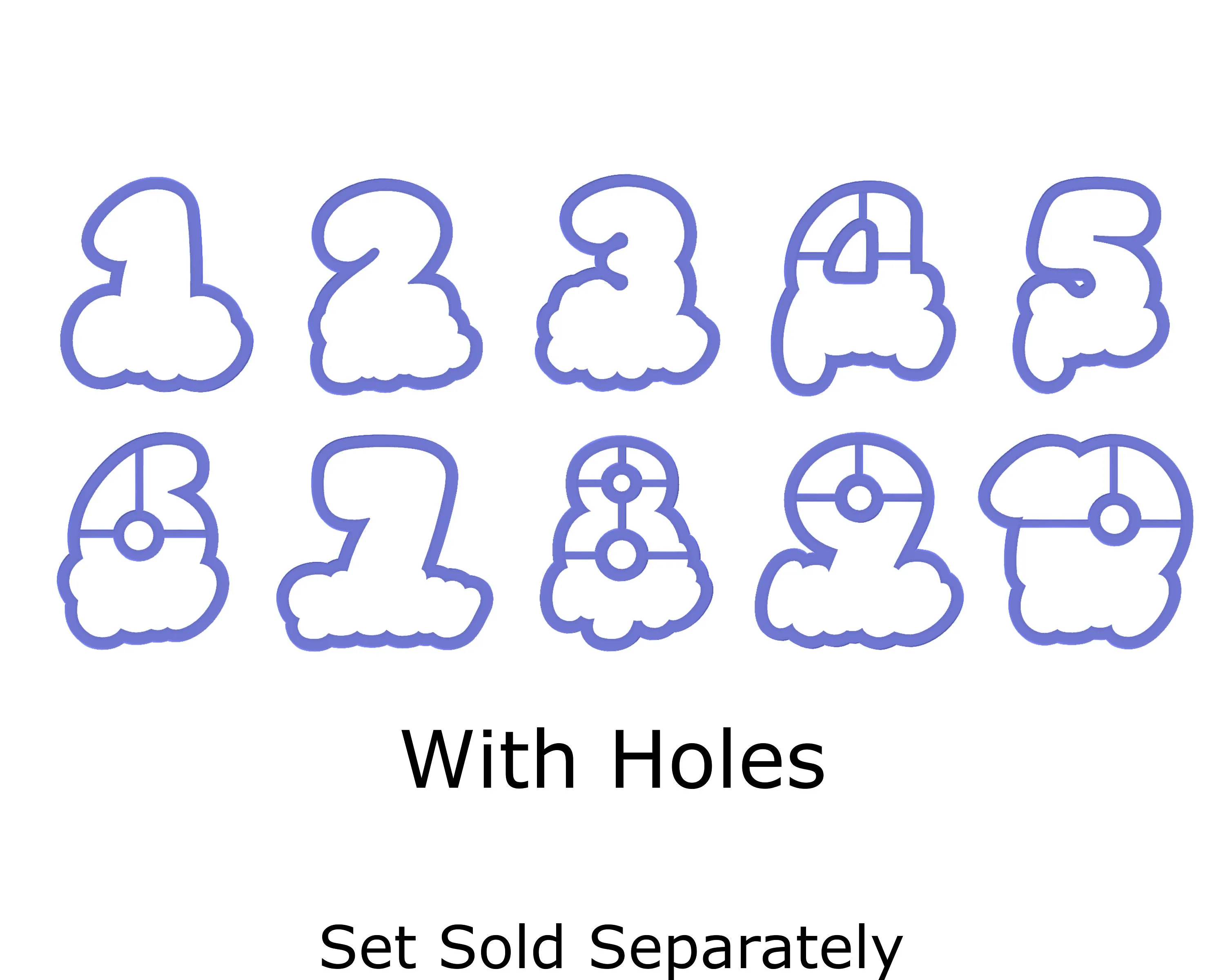 Chubby Number 9 with Script Outline Cookie Cutter