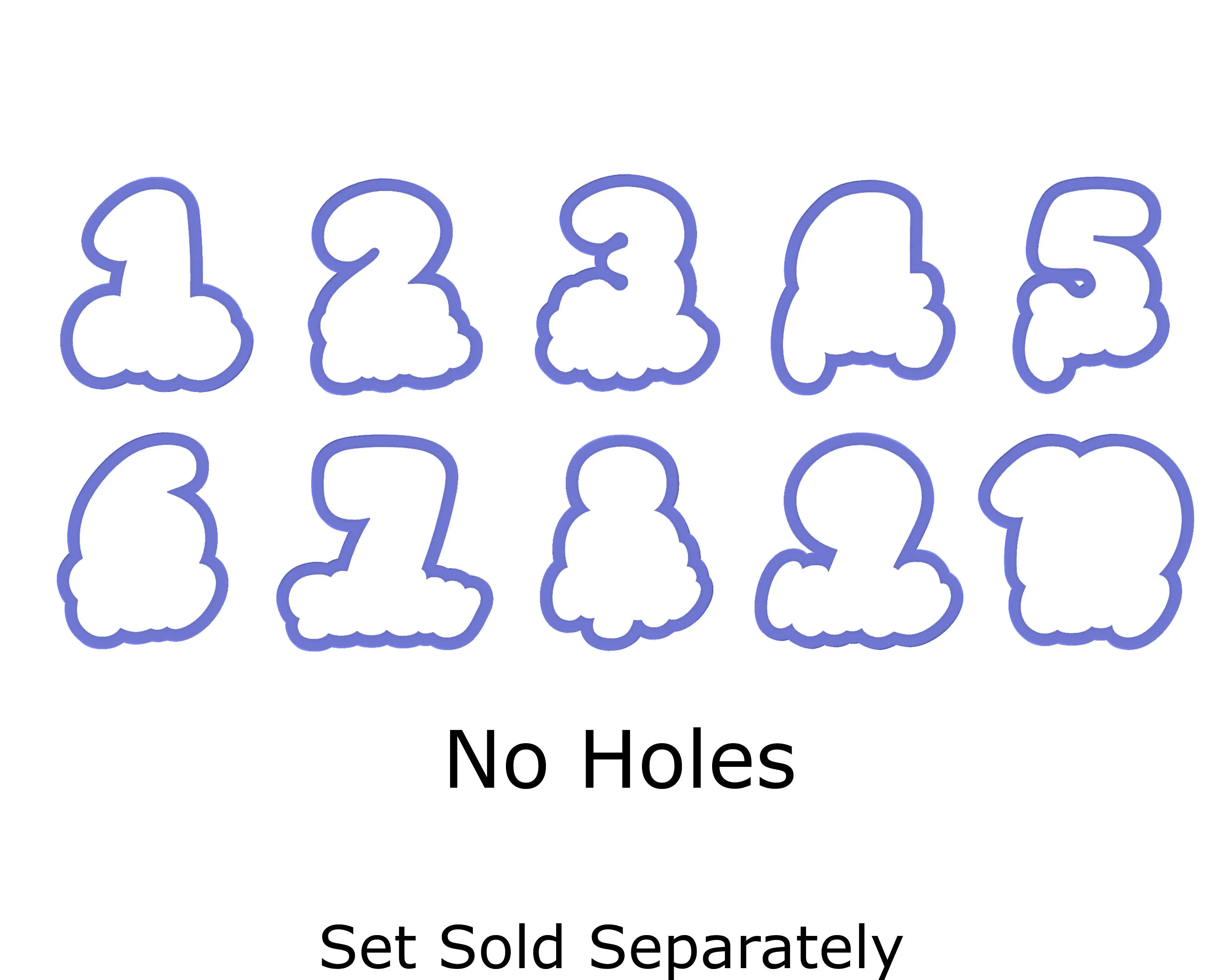 Chubby Number 9 with Script Outline Cookie Cutter