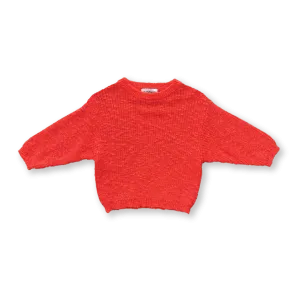 Chunky Rib Organic Pull Over - Tomato