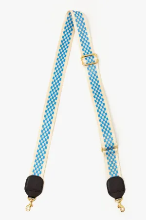 Clare V Cobalt and Cream Nylon Webbing Cross Body Strap