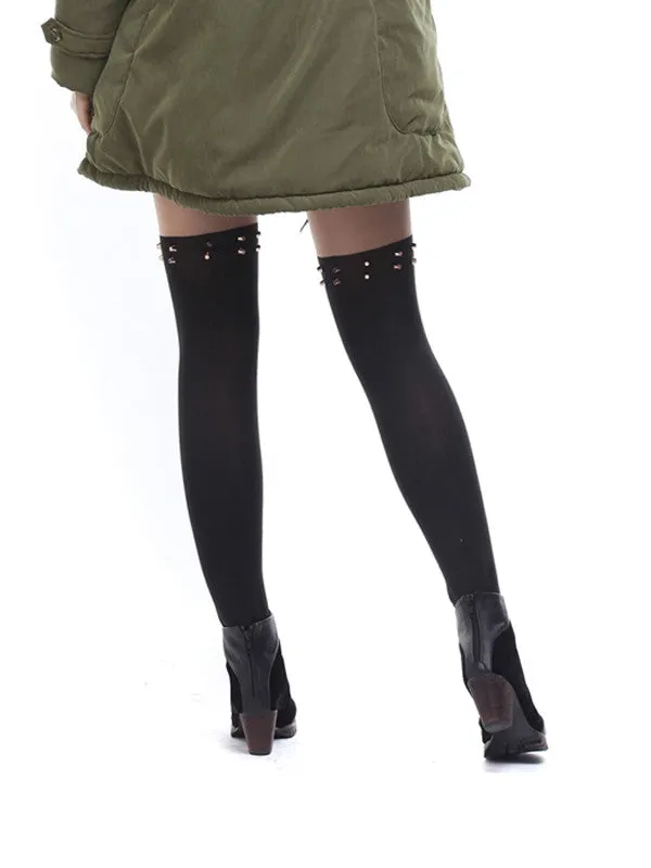 Clearance - spike mock thigh-high tights