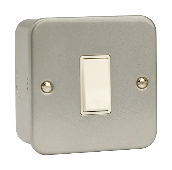 Click CL011 Metal Clad 10AX 1 Gang 2 Way Plate Switch