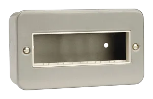 Click CL426 Metal Clad 2 Gang MiniGrid Unfurnished Plate - 6 In-Line Aperture