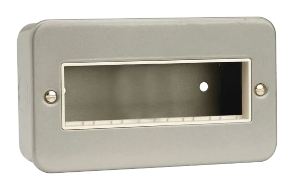 Click CL426 Metal Clad 2 Gang MiniGrid Unfurnished Plate - 6 In-Line Aperture