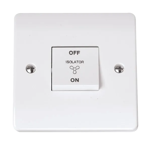 Click Curva CCA020 White Moulded 10A Fan Isolation Switch