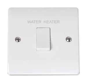 Click Curva CCA040 White Moulded 20A DP Water Heater Switch