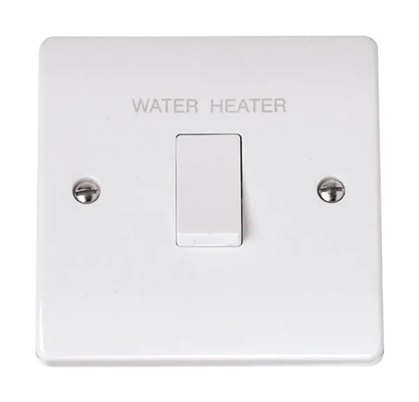 Click Curva CCA040 White Moulded 20A DP Water Heater Switch