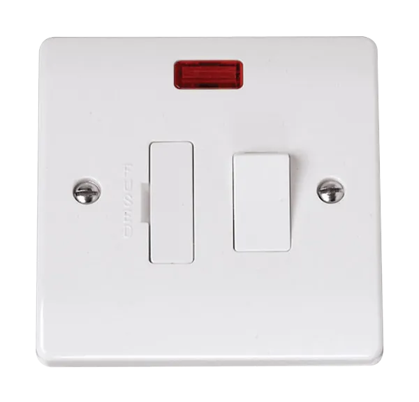 Click Curva CCA052 White Moulded 13A DP Switched Fused Connection Unit With Neon