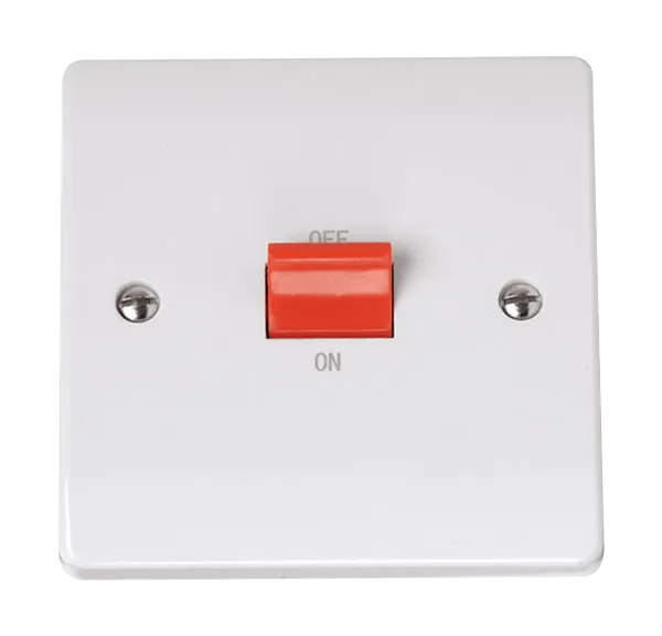 Click Curva CCA200 White Moulded Single Plate 45A Switch