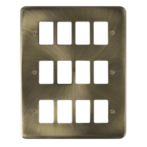 Click Deco Plus DPAB20512 12 Gang GridPro Frontplate - Antique Brass