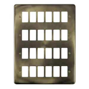 Click Deco Plus DPAB20524 24 Gang GridPro Frontplate - Antique Brass