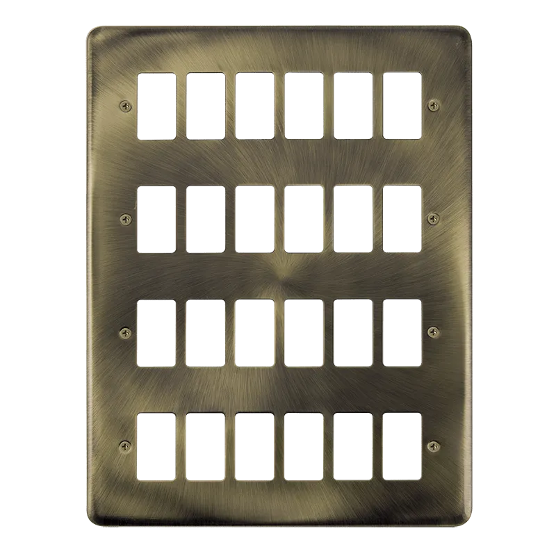 Click Deco Plus DPAB20524 24 Gang GridPro Frontplate - Antique Brass