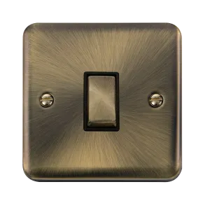 Click Deco Plus DPAB411BK 10AX Ingot 1-Gang 2-Way Plate Switch - Antique Brass (Black)