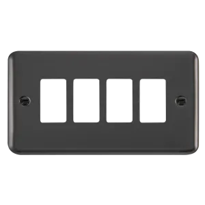 Click Deco Plus DPBN20404 4 Gang GridPro Frontplate - Black Nickel
