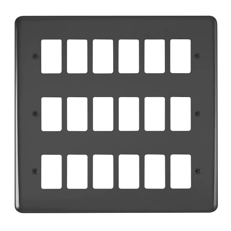 Click Deco Plus DPBN20518 18 Gang GridPro Frontplate - Black Nickel
