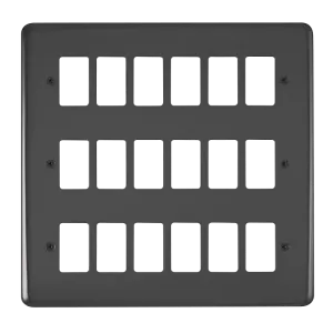 Click Deco Plus DPBN20518 18 Gang GridPro Frontplate - Black Nickel