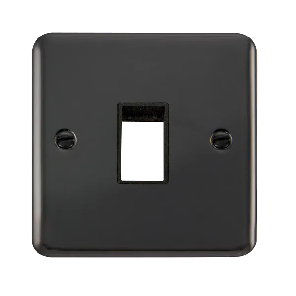 Click Deco Plus DPBN401BK 1G MiniGrid Unfurnished Front Plate - Black Nickel (Black)
