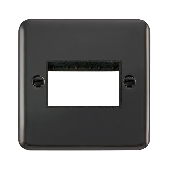 Click Deco Plus DPBN403BK 3G MiniGrid Unfurnished Front Plate - Black Nickel (Black)