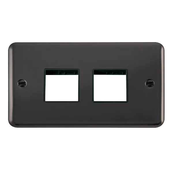 Click Deco Plus DPBN404BK 4G MiniGrid Unfurnished Front Plate - Black Nickel (Black)