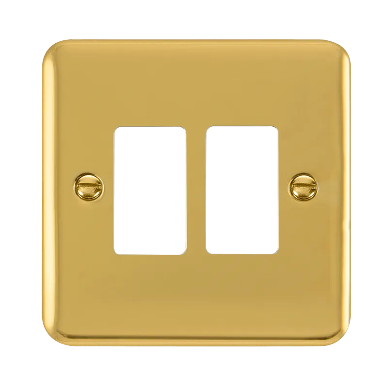 Click Deco Plus DPBR20402 2 Gang GridPro Frontplate - Polished Brass